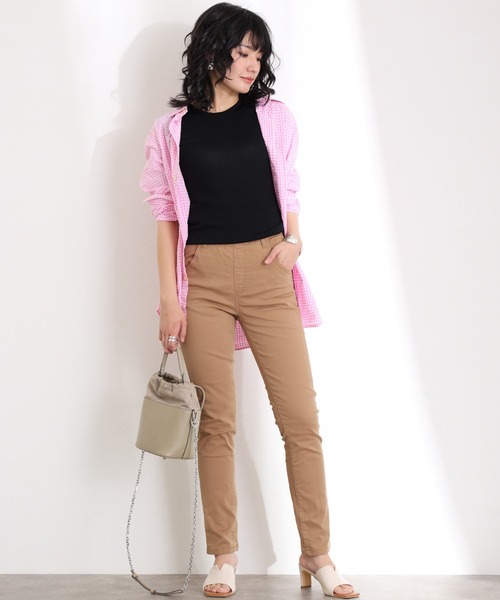 ElegChic(エレグシック)の「紐付き ウエストゴム ツイルパンツ(その他パンツ・レディース・ブラック/カーキ/ベージュ・M/L/XL/3L/4L)」の11枚目の写真