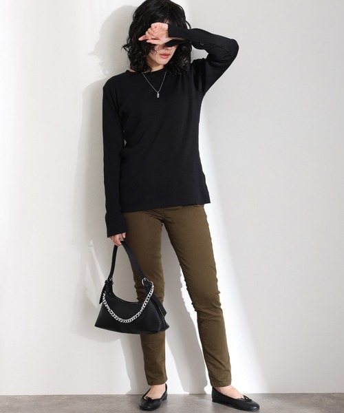 ElegChic(エレグシック)の「紐付き ウエストゴム ツイルパンツ(その他パンツ・レディース・ブラック/カーキ/ベージュ・M/L/XL/3L/4L)」の15枚目の写真