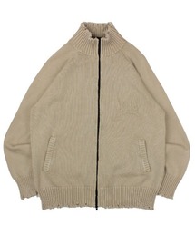 BAD BOY（バッドボーイ）の「【BADBOY】PIGMENT DYED LOGO JQD DAMAGE F/Z KNIT / 【バッドボーイ】ピグメントロゴダメージローゲージジップニット（ニット/セーター）」
