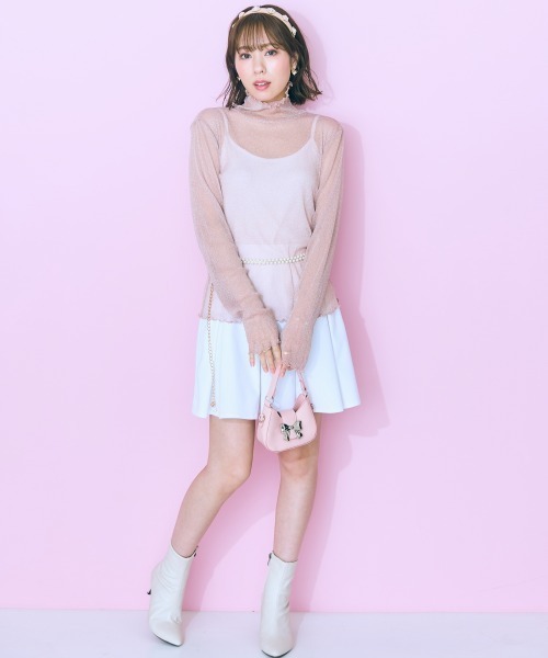 marun(マルン)の「<大きいサイズ> シアーラメインナー marun(Tシャツ/カットソー・レディース・ライトグレー系/ピンク/ブラック・4L/3L/LL/L/5L)」の18枚目の写真