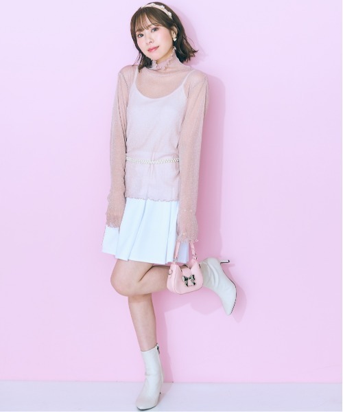 marun(マルン)の「<大きいサイズ> シアーラメインナー marun(Tシャツ/カットソー・レディース・ライトグレー系/ピンク/ブラック・4L/3L/LL/L/5L)」の19枚目の写真