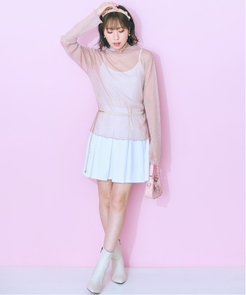 marun(マルン)の「<大きいサイズ> シアーラメインナー marun(Tシャツ/カットソー・レディース・ライトグレー系/ピンク/ブラック・4L/3L/LL/L/5L)」の20枚目の写真