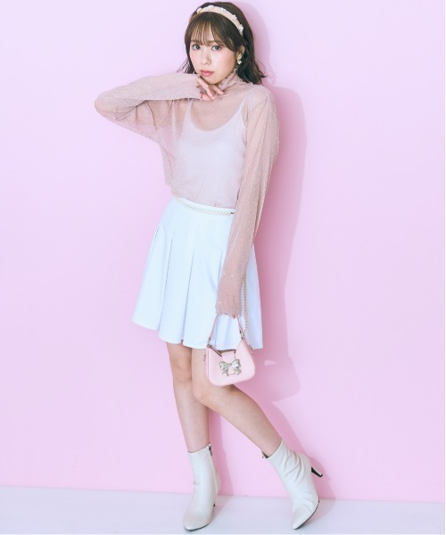 marun(マルン)の「<大きいサイズ> シアーラメインナー marun(Tシャツ/カットソー・レディース・ライトグレー系/ピンク/ブラック・4L/3L/LL/L/5L)」の21枚目の写真