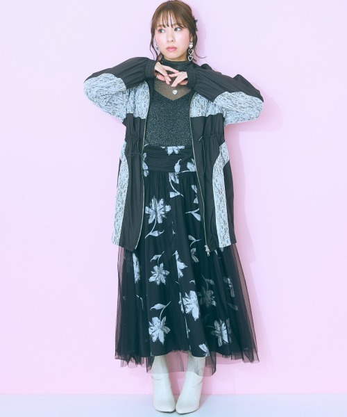 marun(マルン)の「<大きいサイズ> シアーラメインナー marun(Tシャツ/カットソー・レディース・ライトグレー系/ピンク/ブラック・4L/3L/LL/L/5L)」の9枚目の写真