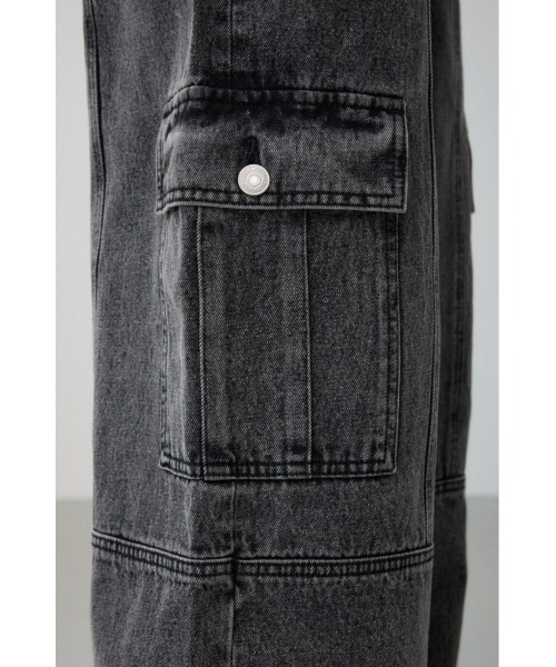 AZUL by moussy（アズールバイマウジー）の「ケミカルウォッシュワイドカーゴデニム（デニムパンツ・レディース・ブルー/ブラック・MEDIUM/SMALL）」の22枚目の写真
