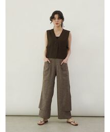 Melange cutout pants