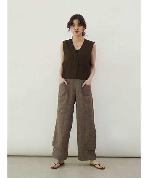 FIKA.(フィーカ)の「Melange cutout pants(その他パンツ・レディース・ブラウン/ベージュ・FREE)」の2枚目の写真