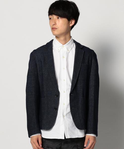 SHIPS JET BLUE(シップスジェットブルー)の「SHIPS JET BLUE(シップス ジェットブルー): コットン/ウール 起毛シャツジャケット(テーラードジャケット・メンズ・グレー/ダークグレー/ネイビー・MEDIUM/SMALL/LARGE)」の1枚目の写真