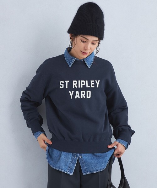 green label relaxing（グリーンレーベルリラクシング）の「ロゴ スウェット プルオーバー（スウェット・レディース・ネイビー/ホワイト/グレー・FREE）」の4枚目の写真