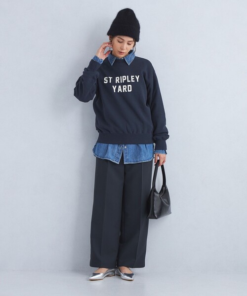 green label relaxing（グリーンレーベルリラクシング）の「ロゴ スウェット プルオーバー（スウェット・レディース・ネイビー/ホワイト/グレー・FREE）」の5枚目の写真