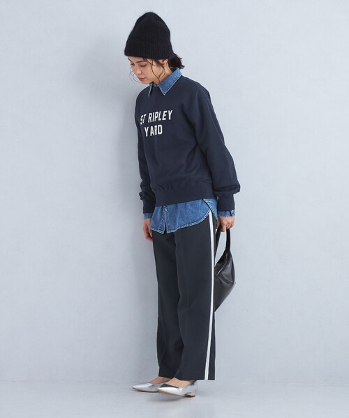 green label relaxing（グリーンレーベルリラクシング）の「ロゴ スウェット プルオーバー（スウェット・レディース・ネイビー/ホワイト/グレー・FREE）」の6枚目の写真