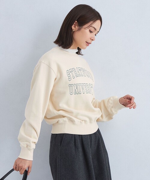 green label relaxing（グリーンレーベルリラクシング）の「ロゴ スウェット プルオーバー（スウェット・レディース・ネイビー/ホワイト/グレー・FREE）」の7枚目の写真