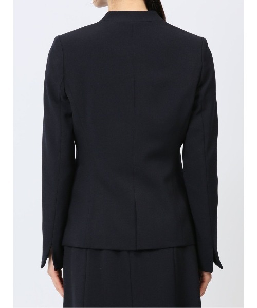 m.f.エディトリアル レディース ストレッチ ウォッシャブル カラーレスジャケット 紺(セットアップ可能)(スーツジャケット)|m.f.editorial(エムエフエディトリアル) m.f.エディトリアル レディース ストレッチ ウォッシャブル カラーレスジャケット 紺(セットアップ可能)(スーツジャケット)|m.f.editorial(エムエフエディトリアル)