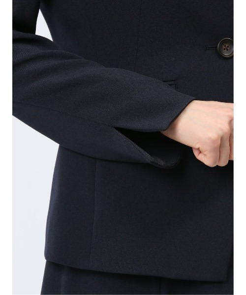 m.f.エディトリアル レディース ストレッチ ウォッシャブル カラーレスジャケット 紺(セットアップ可能)(スーツジャケット)|m.f.editorial(エムエフエディトリアル) m.f.エディトリアル レディース ストレッチ ウォッシャブル カラーレスジャケット 紺(セットアップ可能)(スーツジャケット)|m.f.editorial(エムエフエディトリアル)