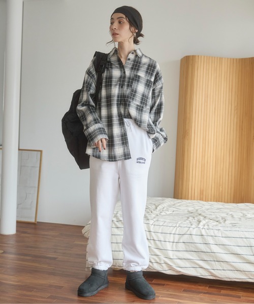 ワンポイント刺繍 裏毛 スウェットパンツ（スウェットパンツ）｜ANGIE