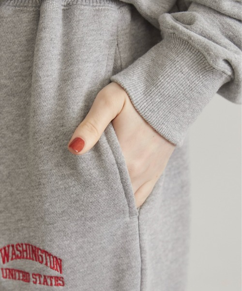ANGIE（アンジー）の「ワンポイント刺繍 裏毛 スウェットパンツ（スウェットパンツ・レディース・杢グレー/ブラック/ホワイト/ライトグレー/ネイビー・MEDIUM/LARGE）」の9枚目の写真