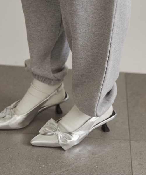 ANGIE（アンジー）の「ワンポイント刺繍 裏毛 スウェットパンツ（スウェットパンツ・レディース・杢グレー/ブラック/ホワイト/ライトグレー/ネイビー・MEDIUM/LARGE）」の10枚目の写真