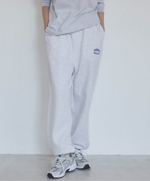 ANGIE（アンジー）の「ワンポイント刺繍 裏毛 スウェットパンツ（スウェットパンツ・レディース・杢グレー/ブラック/ホワイト/ライトグレー/ネイビー・MEDIUM/LARGE）」の19枚目の写真