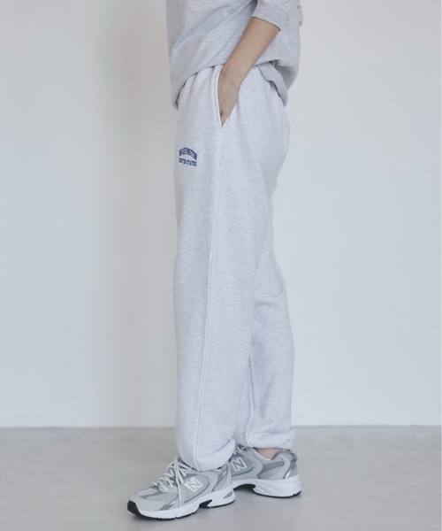 ANGIE（アンジー）の「ワンポイント刺繍 裏毛 スウェットパンツ（スウェットパンツ・レディース・杢グレー/ブラック/ホワイト/ライトグレー/ネイビー・MEDIUM/LARGE）」の20枚目の写真