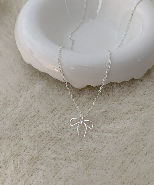 [Numberings] #7734_Smallリボンネックレス 韓国 NUMBERING】#7734 Small Ribbon Necklace