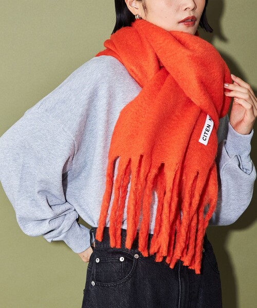 CITEN（シテン）の「＜CITEN＞プレーンストール（ストール/ショール・レディース・ライトブルー/オレンジ/ロイヤルブルー/ライトグレー・FREE）」の4枚目の写真