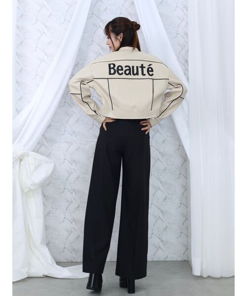 EATME（イートミー）の「バイカラーバイカージャケット（ライダースジャケット・レディース・ブラック/アイボリー・FREE）」の21枚目の写真