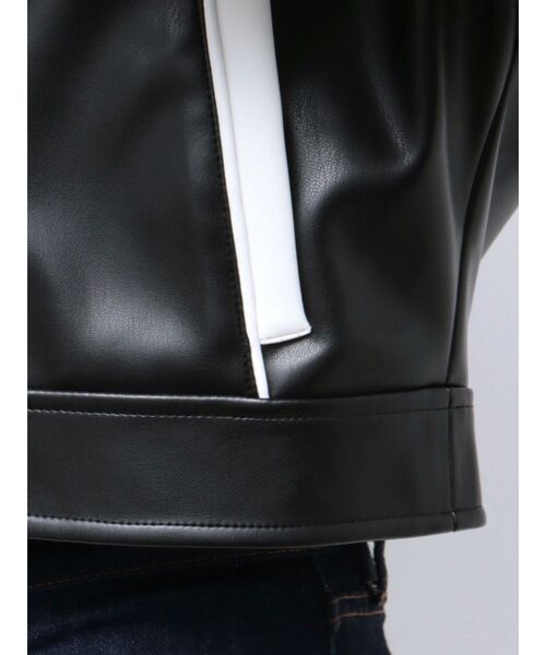 EATME（イートミー）の「バイカラーバイカージャケット（ライダースジャケット・レディース・ブラック/アイボリー・FREE）」の11枚目の写真