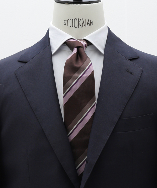 EDIFICE(エディフィス)の「AX レジメンタルタイ(ネクタイ・メンズ・ネイビー/ブラウン・FREE)」の1枚目の写真