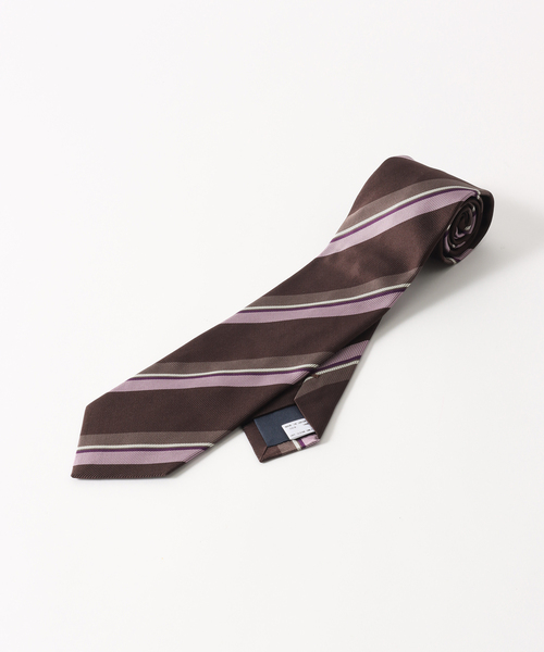 EDIFICE(エディフィス)の「AX レジメンタルタイ(ネクタイ・メンズ・ネイビー/ブラウン・FREE)」の3枚目の写真