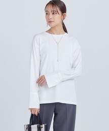 コットンベア天竺 カフス袖ロングTシャツ