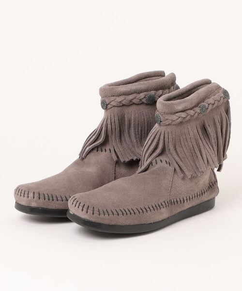 Minnetonka(ミネトンカ)の「◆MINNETONKA◆ハイ トップ バック ジッパー HI TOP BACK ZIP BOOTS(ブーツ・レディース・グレー/ブラック・5.5/6)」の1枚目の写真