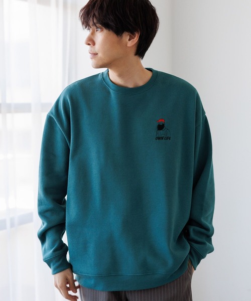 LAKOLE（ラコレ）の「ヒゲサガラ刺繍プルオーバー / 146562（スウェット・メンズ・ライトグレー/ホワイト/チャコール/オレンジ/ダークオリーブ・X-LARGE/MEDIUM/LARGE）」の4枚目の写真