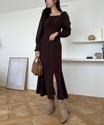 【WEB限定】バックリボン美シルエットワンピース