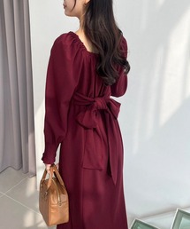 【WEB限定】バックリボン美シルエットワンピース