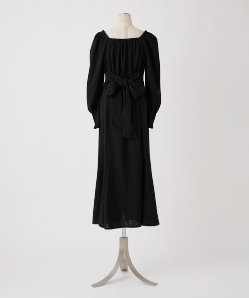WEB限定】バックリボン美シルエットワンピース(ワンピース WEB限定】バックリボン美シルエットワンピース(ワンピース