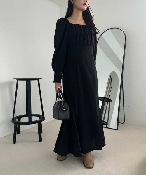 WEB限定】バックリボン美シルエットワンピース（ワンピース）｜one