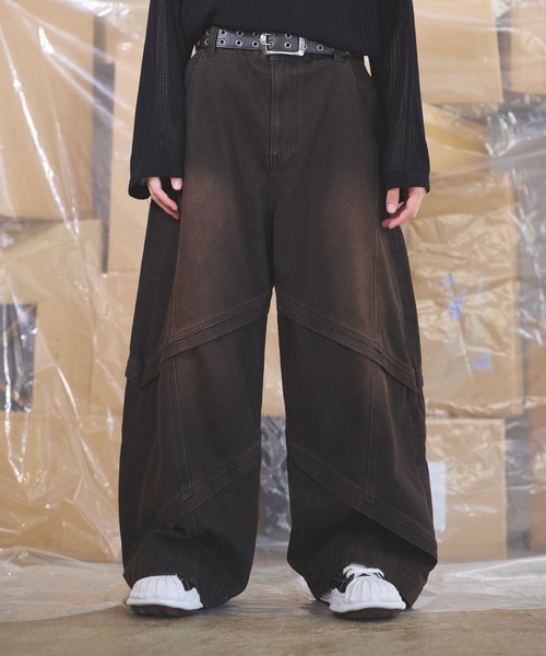 セール】【12oz】オーバーサイズバギーワイドバイカーデニム