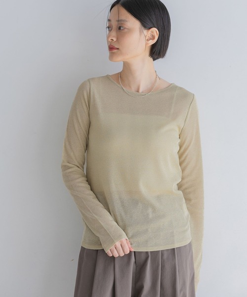 A part by(アパートバイ)の「≪追加2≫ラメリブシアー_長袖(Tシャツ/カットソー・レディース・ベージュ/ブラック/グレー系その他/アイボリー・FREE)」の10枚目の写真