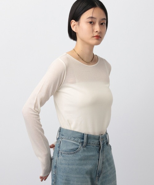 A part by(アパートバイ)の「≪追加2≫ラメリブシアー_長袖(Tシャツ/カットソー・レディース・ベージュ/ブラック/グレー系その他/アイボリー・FREE)」の17枚目の写真