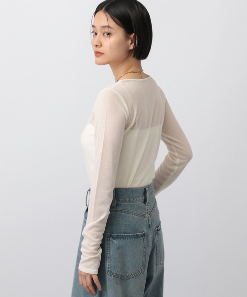 A part by(アパートバイ)の「≪追加2≫ラメリブシアー_長袖(Tシャツ/カットソー・レディース・ベージュ/ブラック/グレー系その他/アイボリー・FREE)」の19枚目の写真