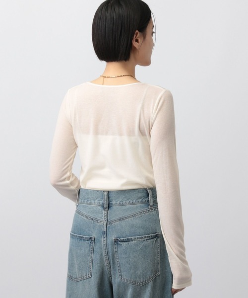 tシャツ 「追加2」ラメリブシアー_長袖 レディース A part by tシャツ 「追加2」ラメリブシアー_長袖 レディース