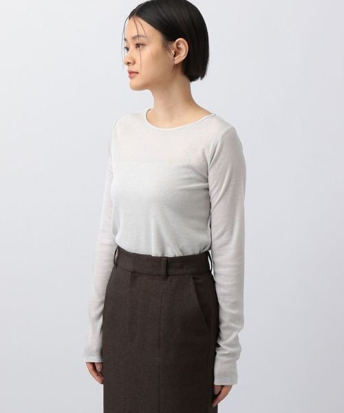 tシャツ 「追加2」ラメリブシアー_長袖 レディース A part by tシャツ 「追加2」ラメリブシアー_長袖 レディース