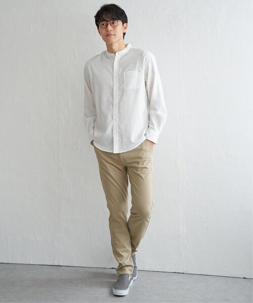 ikka（イッカ）の「イージーケアフランネルバンドカラーシャツ（シャツ/ブラウス・メンズ・チャコールグレー/ホワイト/ブラック/ネイビー・M/L/XL/S）」の8枚目の写真