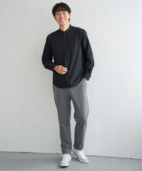 ikka（イッカ）の「イージーケアフランネルバンドカラーシャツ（シャツ/ブラウス・メンズ・チャコールグレー/ホワイト/ブラック/ネイビー・M/L/XL/S）」の10枚目の写真