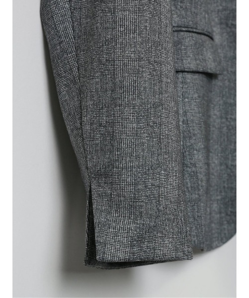 m.f.editorial(エムエフエディトリアル)の「【ストレッチ ハンドウォッシャブル】m.f.エディトリアル レディース ポンチ 1ボタンジャケット チェックグレー(セットアップ可能)(スーツジャケット・レディース・グレー・LARGE/X-LARGE/S/MEDIUM)」の7枚目の写真
