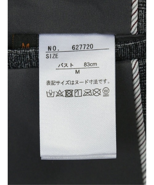 m.f.editorial(エムエフエディトリアル)の「【ストレッチ ハンドウォッシャブル】m.f.エディトリアル レディース ポンチ 1ボタンジャケット チェックグレー(セットアップ可能)(スーツジャケット・レディース・グレー・LARGE/X-LARGE/S/MEDIUM)」の15枚目の写真