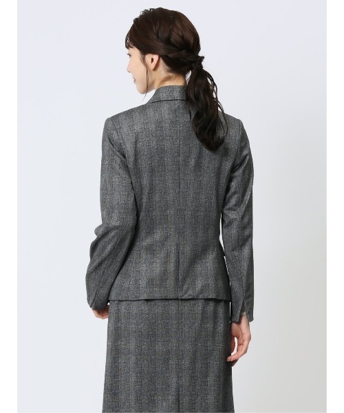 m.f.editorial(エムエフエディトリアル)の「【ストレッチ ハンドウォッシャブル】m.f.エディトリアル レディース ポンチ 1ボタンジャケット チェックグレー(セットアップ可能)(スーツジャケット・レディース・グレー・LARGE/X-LARGE/S/MEDIUM)」の17枚目の写真
