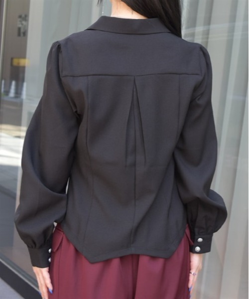 axes femme(アクシーズファム)の「コルセット風開襟ブラウス(シャツ/ブラウス・レディース・ブラック/パープル/ホワイト・FREE)」の6枚目の写真