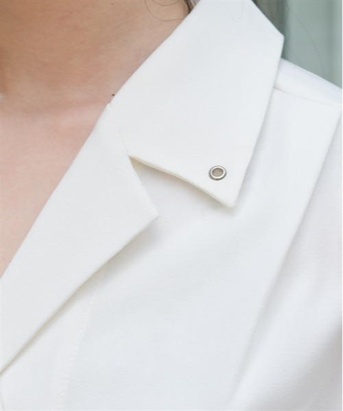 axes femme(アクシーズファム)の「コルセット風開襟ブラウス(シャツ/ブラウス・レディース・ブラック/パープル/ホワイト・FREE)」の7枚目の写真