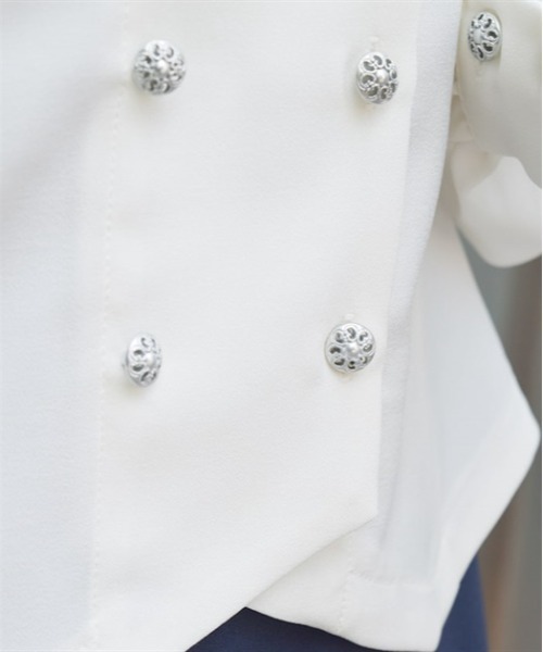 axes femme(アクシーズファム)の「コルセット風開襟ブラウス(シャツ/ブラウス・レディース・ブラック/パープル/ホワイト・FREE)」の8枚目の写真